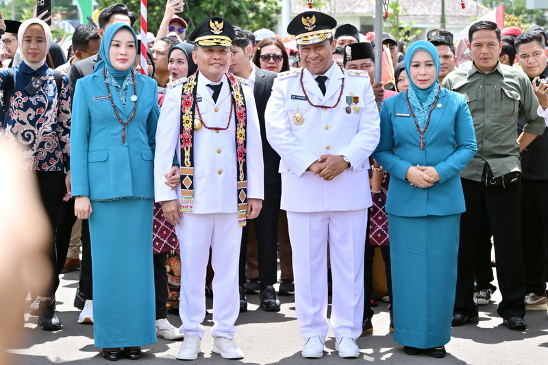 Gubernur dan Wakil Gubernur Kalimantan Tengah Periode 2025-2030 Disambut Meriah di Palangka Raya